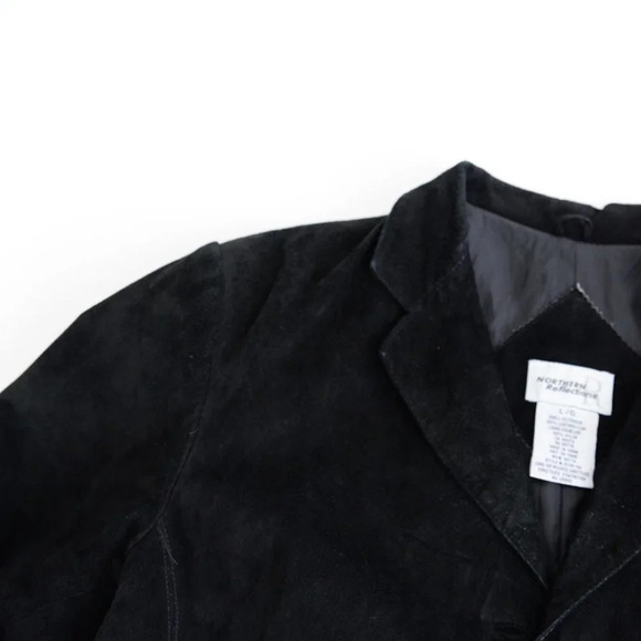 Northern Reflections Black Suede Button Down Blazer/ Jacket LG - Picture 14 of 15